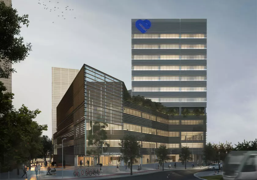 Render que mostra com serà el futur Hospital Vithas a Esplugues